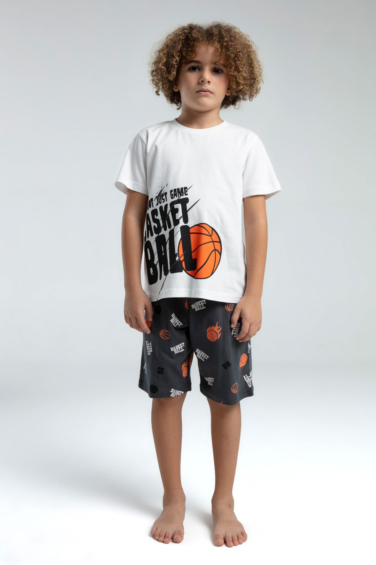 Erkek Çocuk Beyaz Bermuda Takım Ürün ikincil görseli