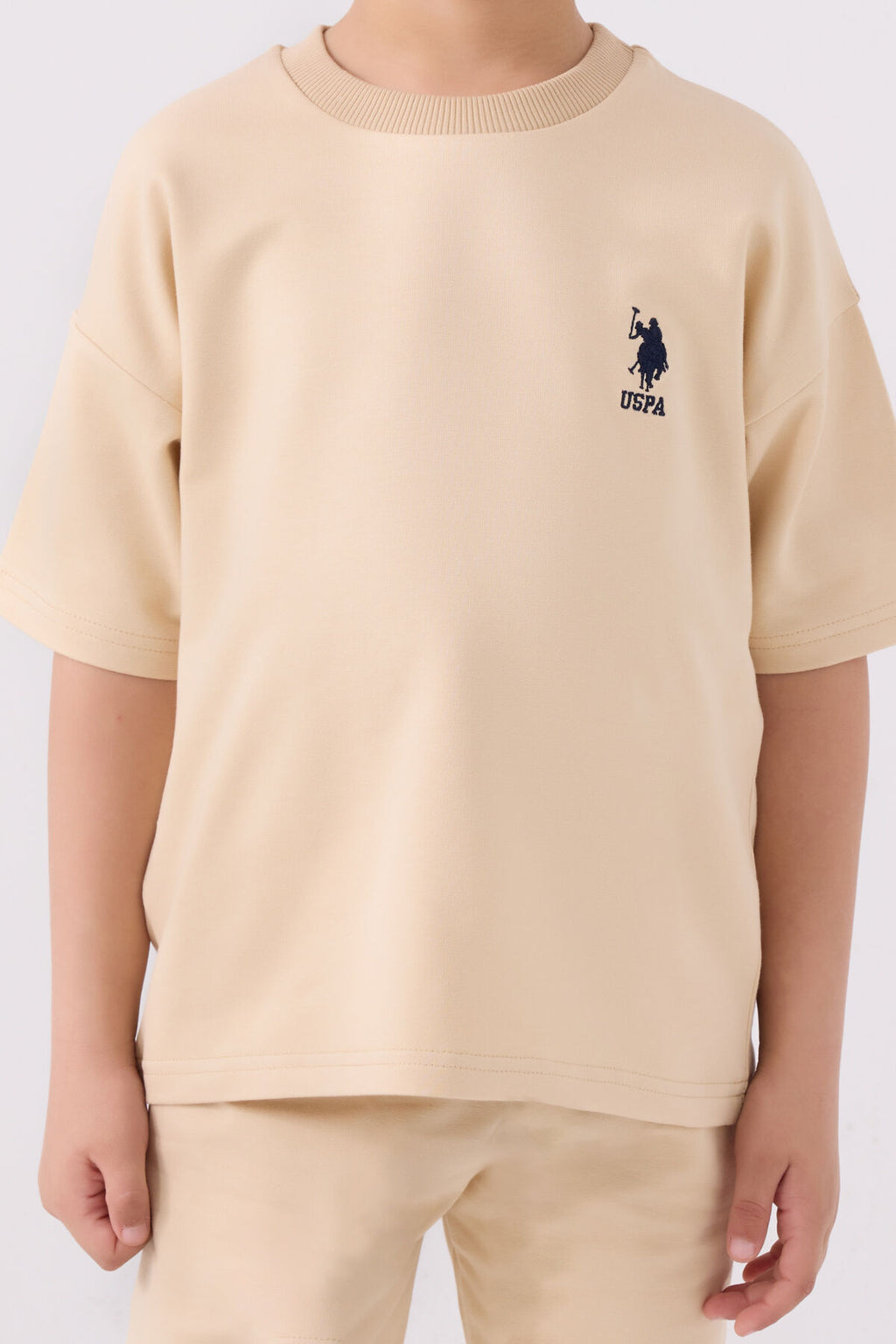 U.S. Polo Assn. Erkek Çocuk Bisiklet Yaka Sargı Nakışlı Yazlık Regular Fit Turuncu Bermuda Takım US1780-C-V8