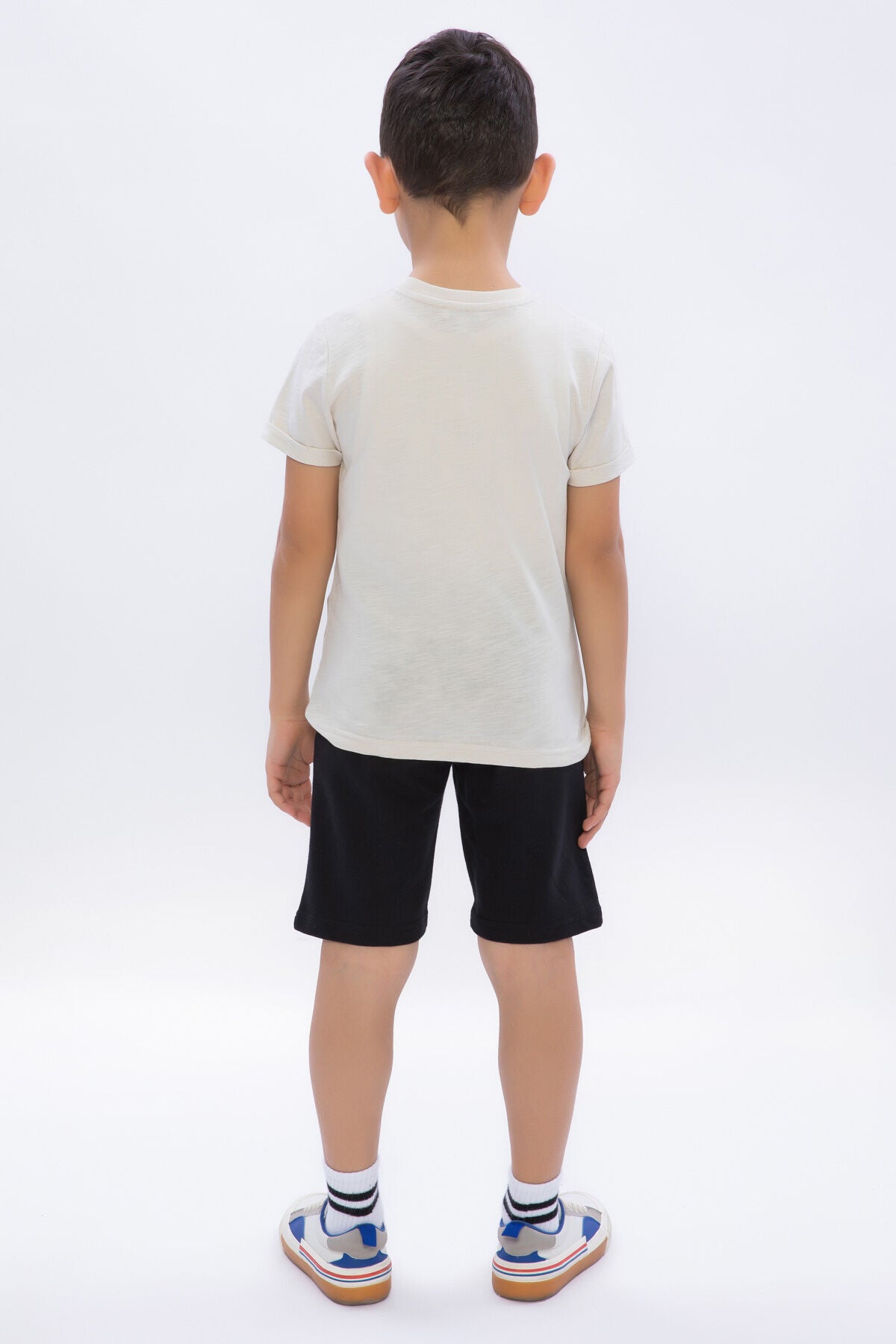 U.S. Polo Assn. Erkek Çocuk Yazlık Regular Fit Bej Bermuda Takım US1094-C-V1