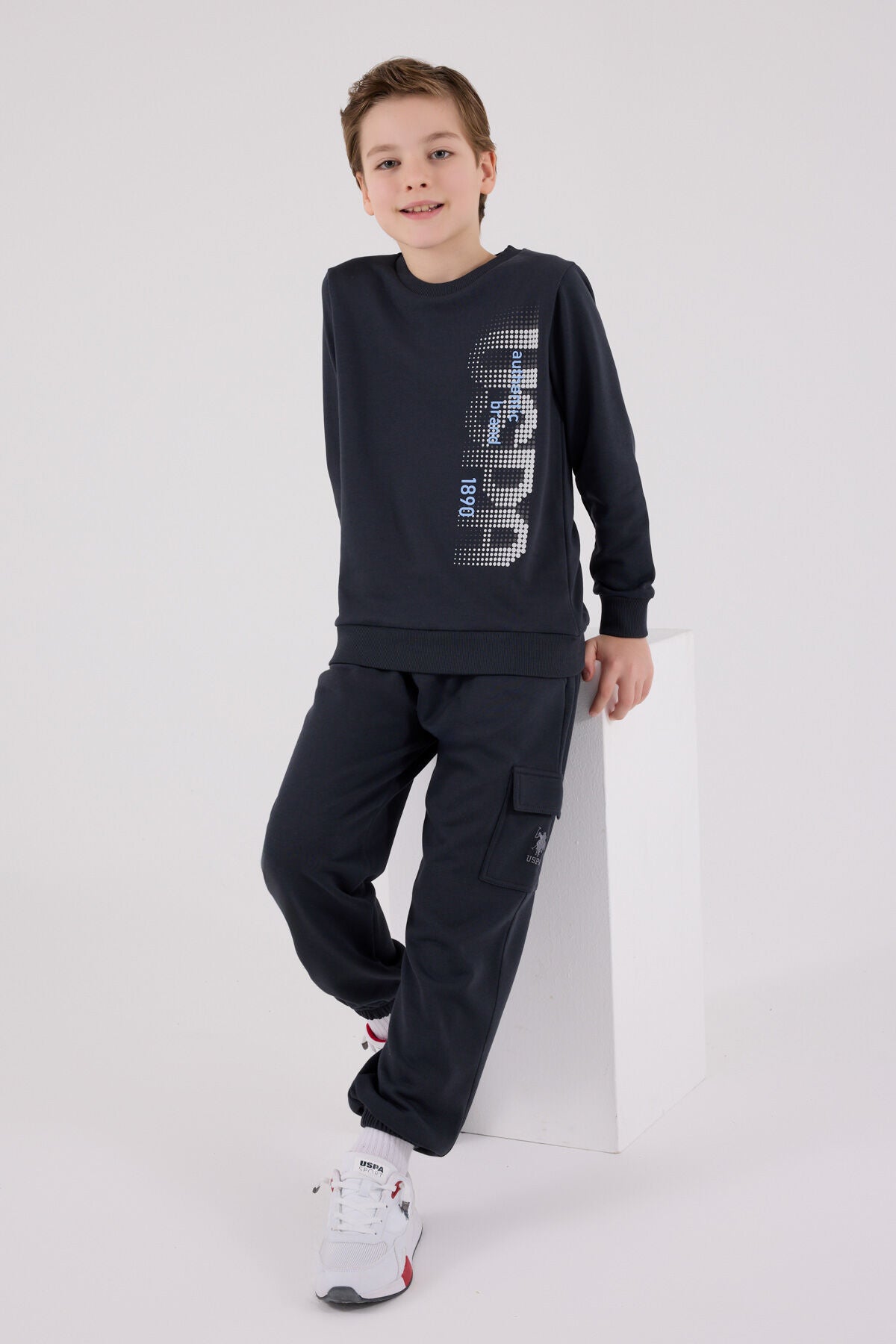 U.S. Polo Assn. Erkek Çocuk Kışlık Regular Fit Gri Eşofman Takımı US2222-C-V1