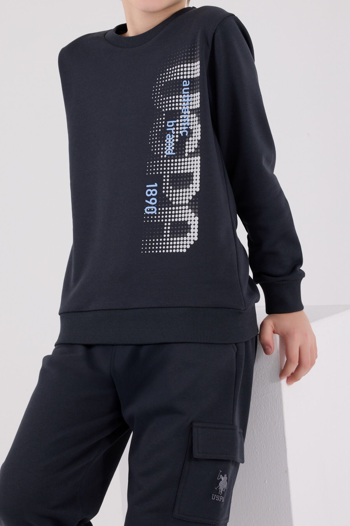 U.S. Polo Assn. Erkek Çocuk Kışlık Regular Fit Gri Eşofman Takımı US2222-C-V1