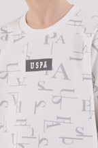 U.S. Polo Assn. Erkek Çocuk Bisiklet Yaka Pigment Baskılı Kışlık Regular Fit Beyaz Eşofman Takımı US2230-C-V1