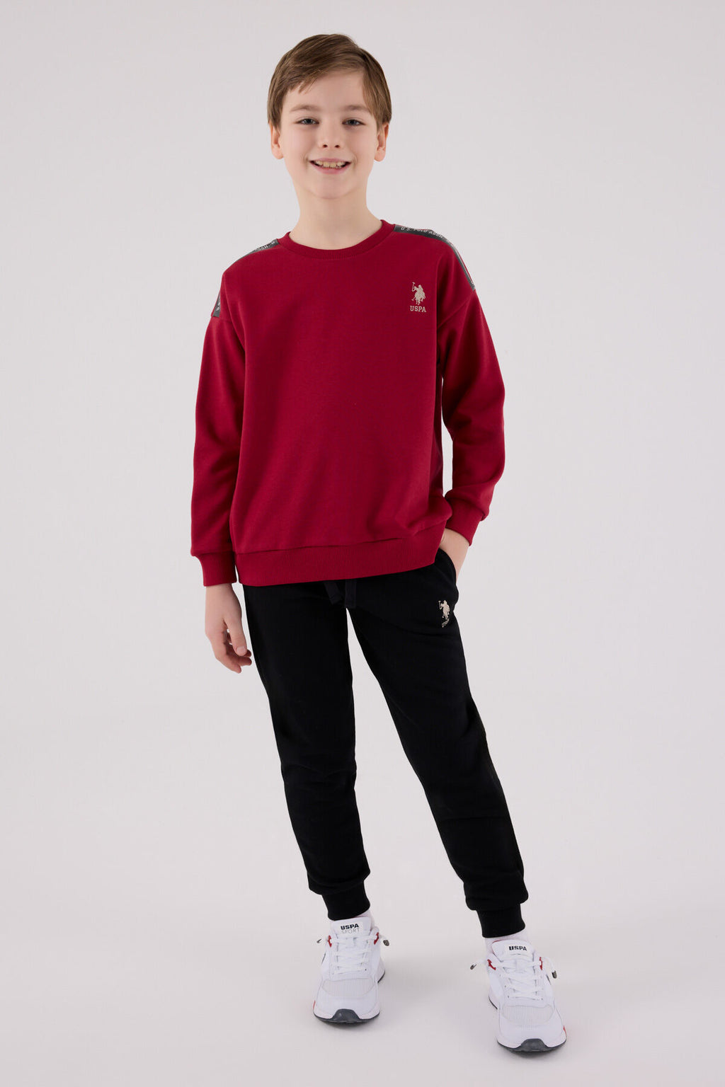 U.S. Polo Assn. Erkek Çocuk Kışlık Regular Fit Bordo Eşofman Takımı US2202-C-V2