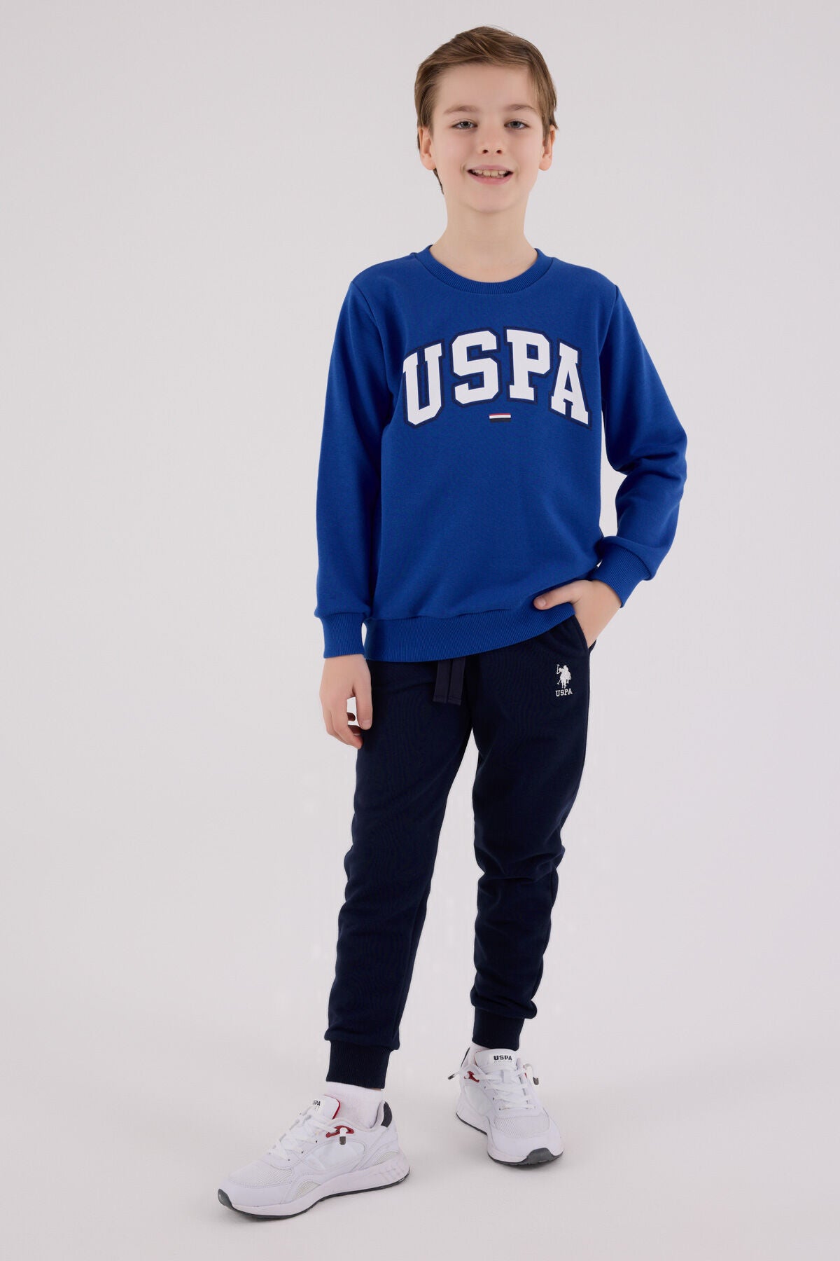 U.S. Polo Assn. Erkek Çocuk Kışlık Regular Fit Mavi Eşofman Takımı US2227-C-V3