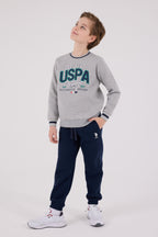 U.S. Polo Assn. Erkek Çocuk Kışlık Regular Fit Gri Eşofman Takımı US2223-C-V2