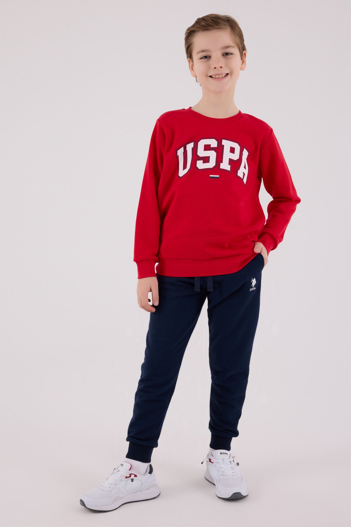 U.S. Polo Assn. Erkek Çocuk Kışlık Regular Fit Kırmızı Eşofman Takımı US2227-C-V2