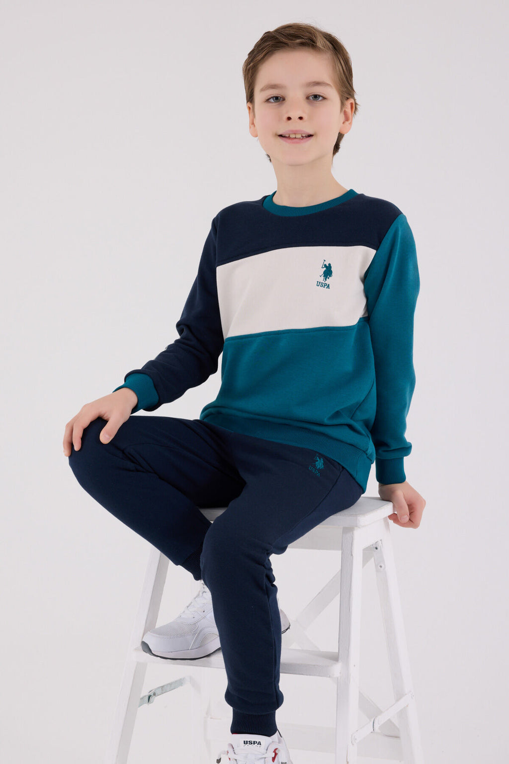 U.S. Polo Assn. Erkek Çocuk Kışlık Regular Fit Yeşil Eşofman Takımı US2224-C-V2