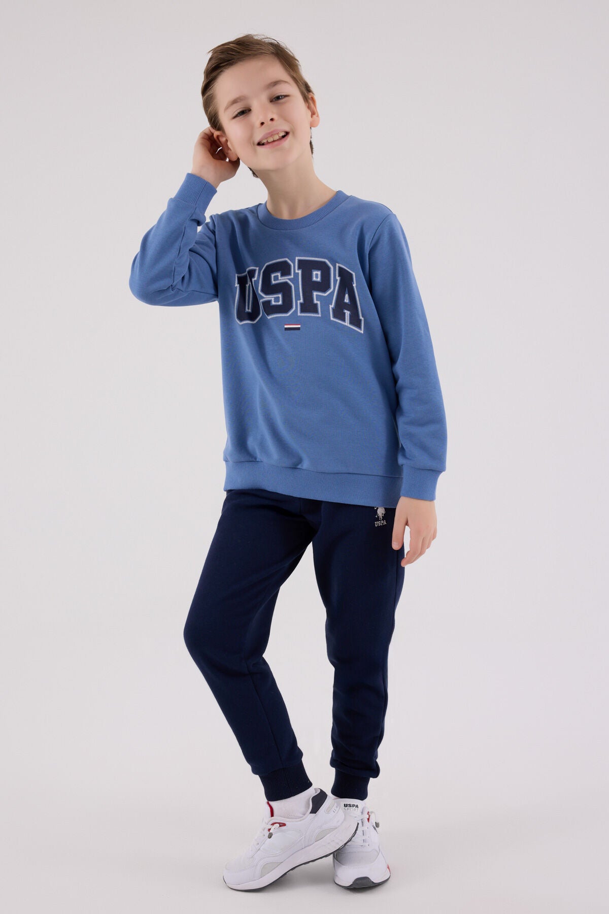 U.S. Polo Assn. Erkek Çocuk Kışlık Regular Fit Mavi Eşofman Takımı US2227-C-V5