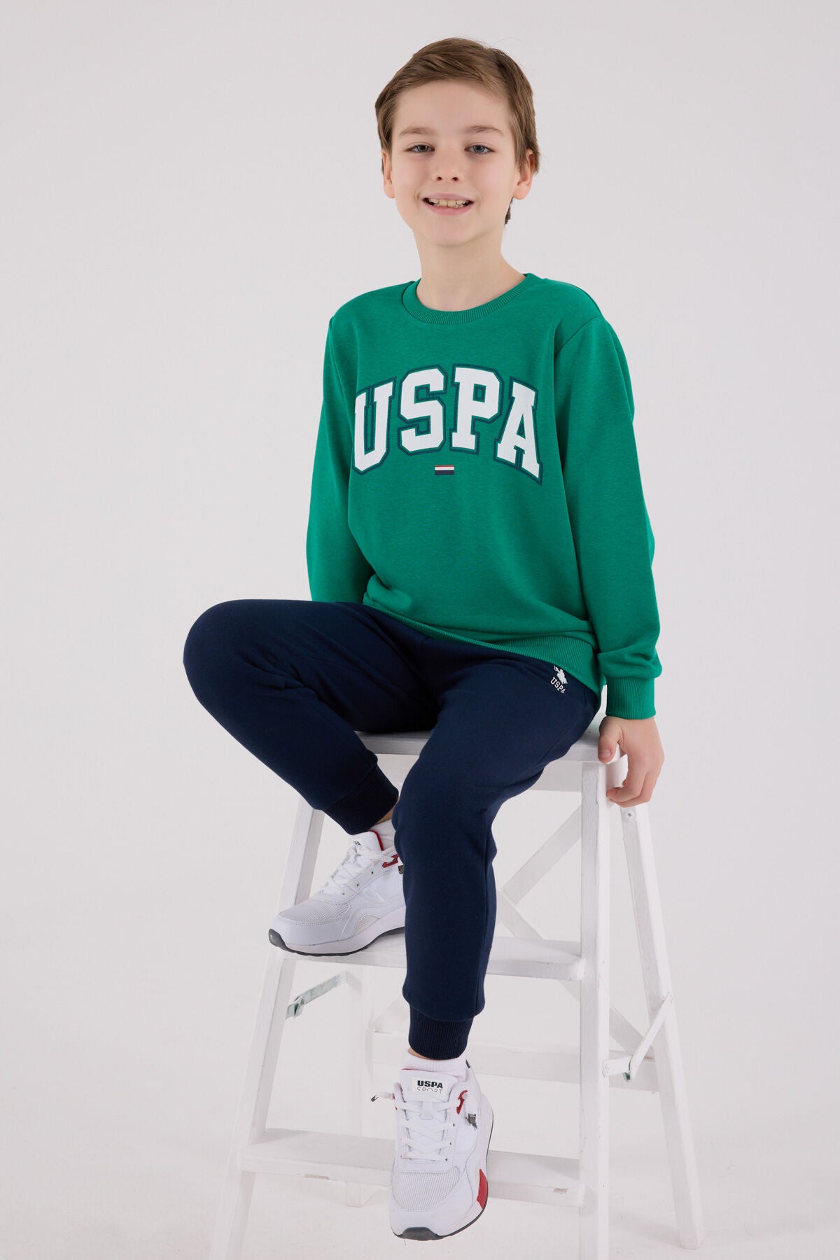 U.S. Polo Assn. Erkek Çocuk Kışlık Regular Fit Yeşil Eşofman Takımı US2227-C-V4 Ürün ana görseli