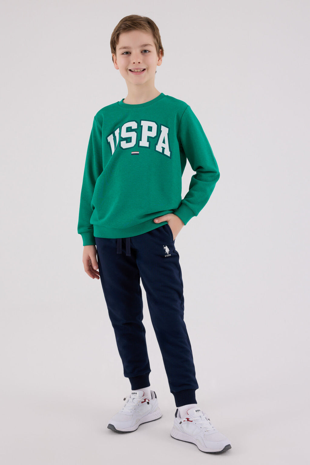 U.S. Polo Assn. Erkek Çocuk Kışlık Regular Fit Yeşil Eşofman Takımı US2227-C-V4