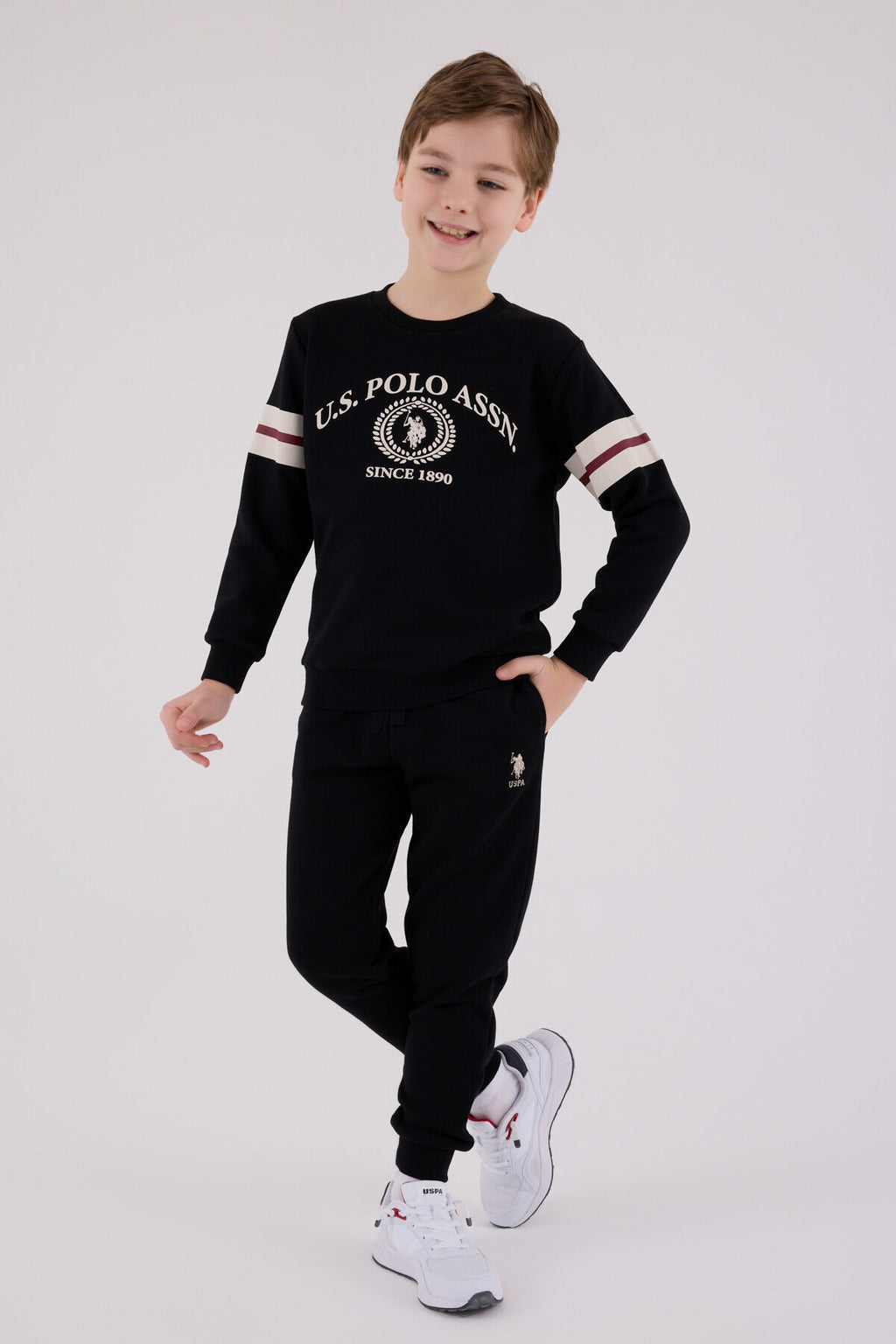 U.S. Polo Assn. Erkek Çocuk Kışlık Regular Fit Siyah Eşofman Takımı US2201-C-V2