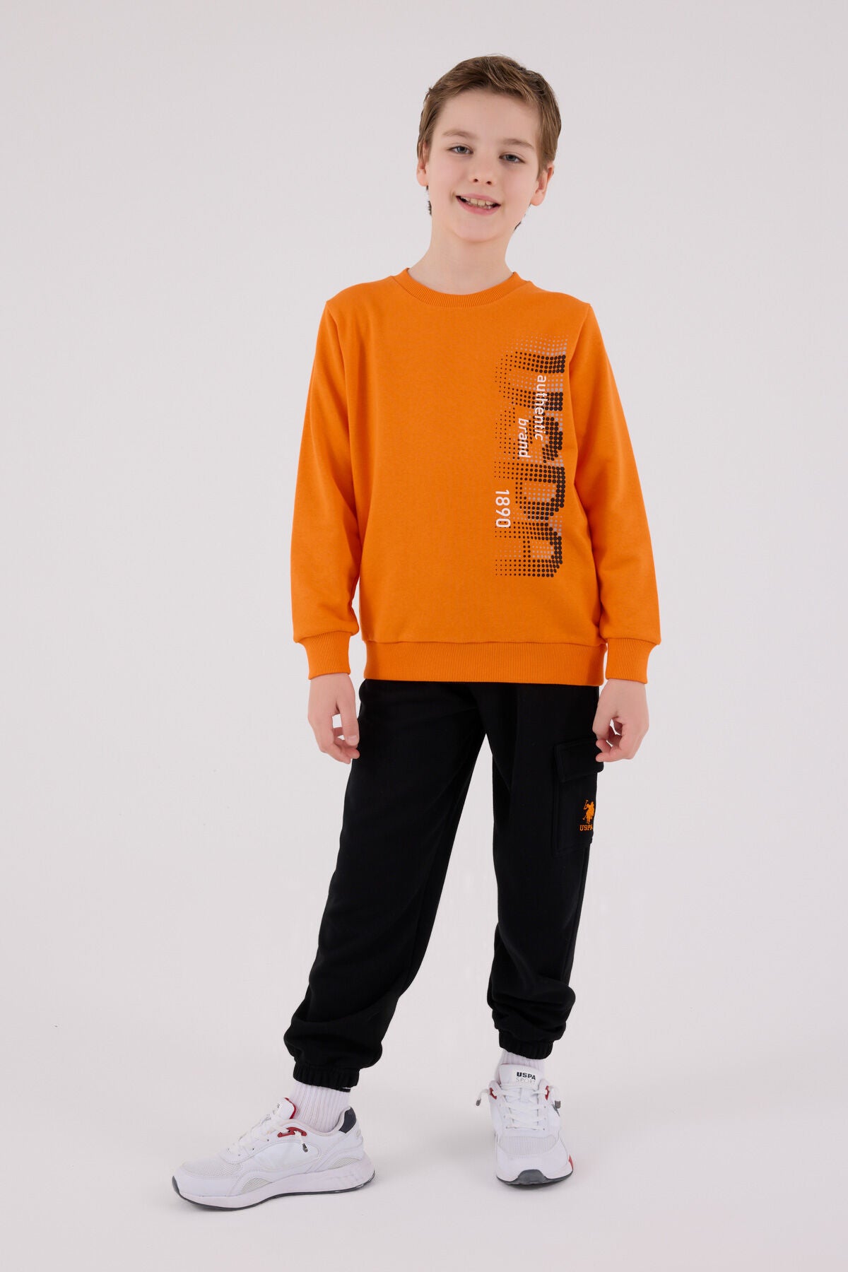 U.S. Polo Assn. Erkek Çocuk Kışlık Regular Fit Turuncu Eşofman Takımı US2222-C-V2