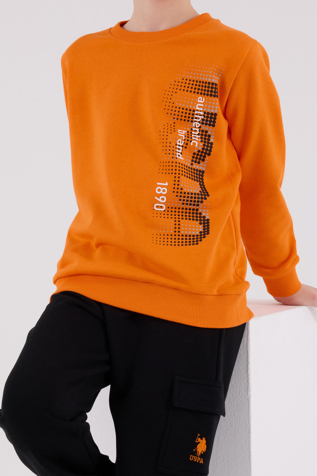 U.S. Polo Assn. Erkek Çocuk Kışlık Regular Fit Turuncu Eşofman Takımı US2222-C-V2