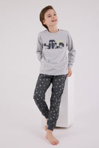 Rolypoly Erkek Çocuk Kışlık Regular Fit Gri Pijama Takımı RP3683-C-V1