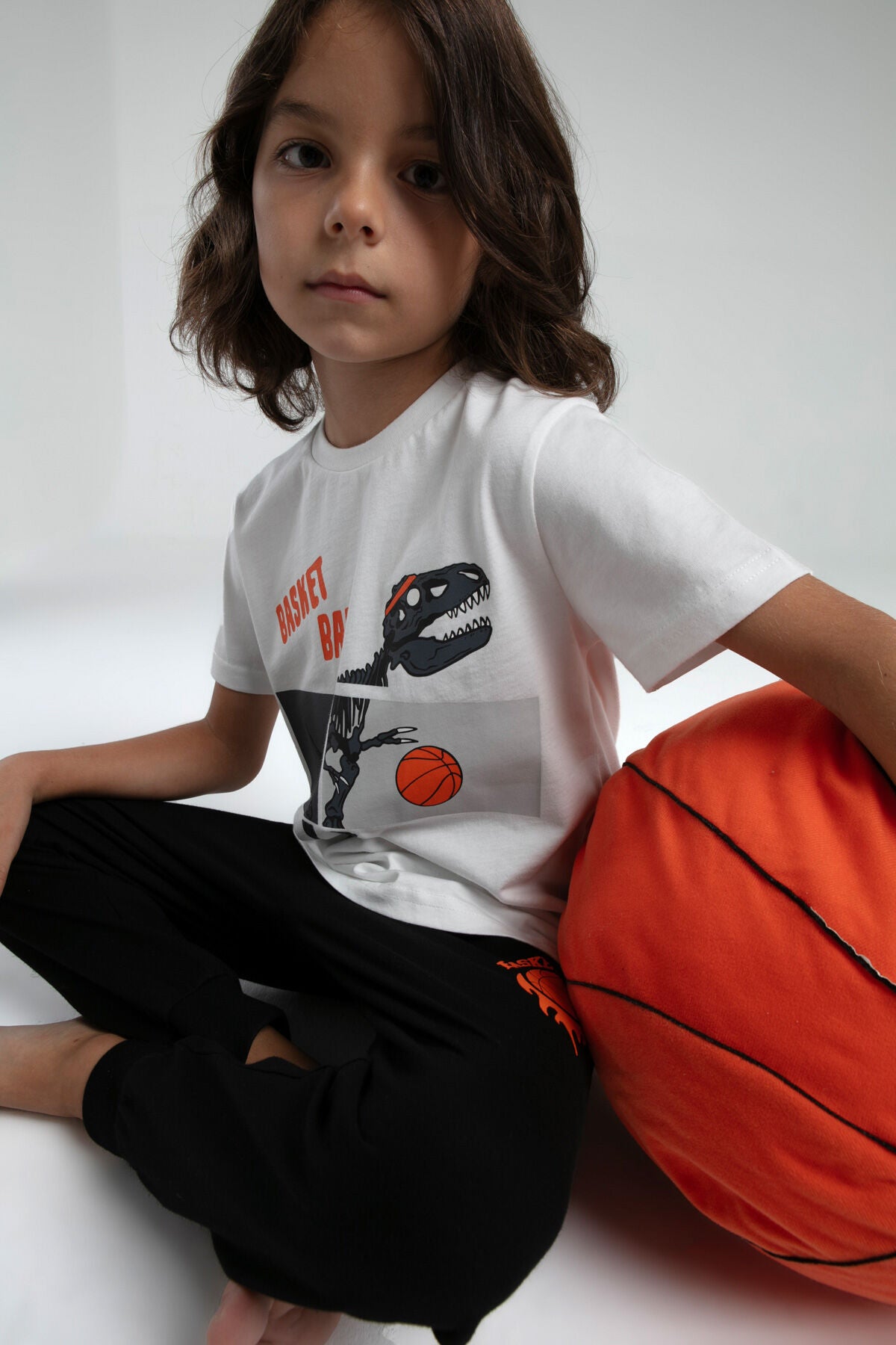 Erkek Çocuk Beyaz Kısa Kol Pijama Takım