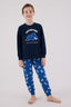 Rolypoly Erkek Çocuk Bisiklet Yaka Pigment Baskılı Kışlık Regular Fit Lacivert Pijama Takımı RP3667-C-V2