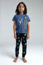 Rolypoly Erkek Çocuk Bisiklet Yaka Pigment Baskılı Yazlık Regular Fit Yeşil Pijama Takımı RP3530-C-V2