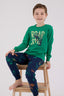 Rolypoly Erkek Çocuk Bisiklet Yaka Pigment Baskılı Kışlık Regular Fit Yeşil Pijama Takımı RP3672-C-V2