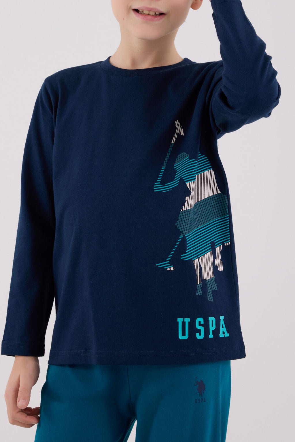 U.S. Polo Assn. Erkek Çocuk Kışlık Regular Fit Lacivert Pijama Takımı US2226-C-V2