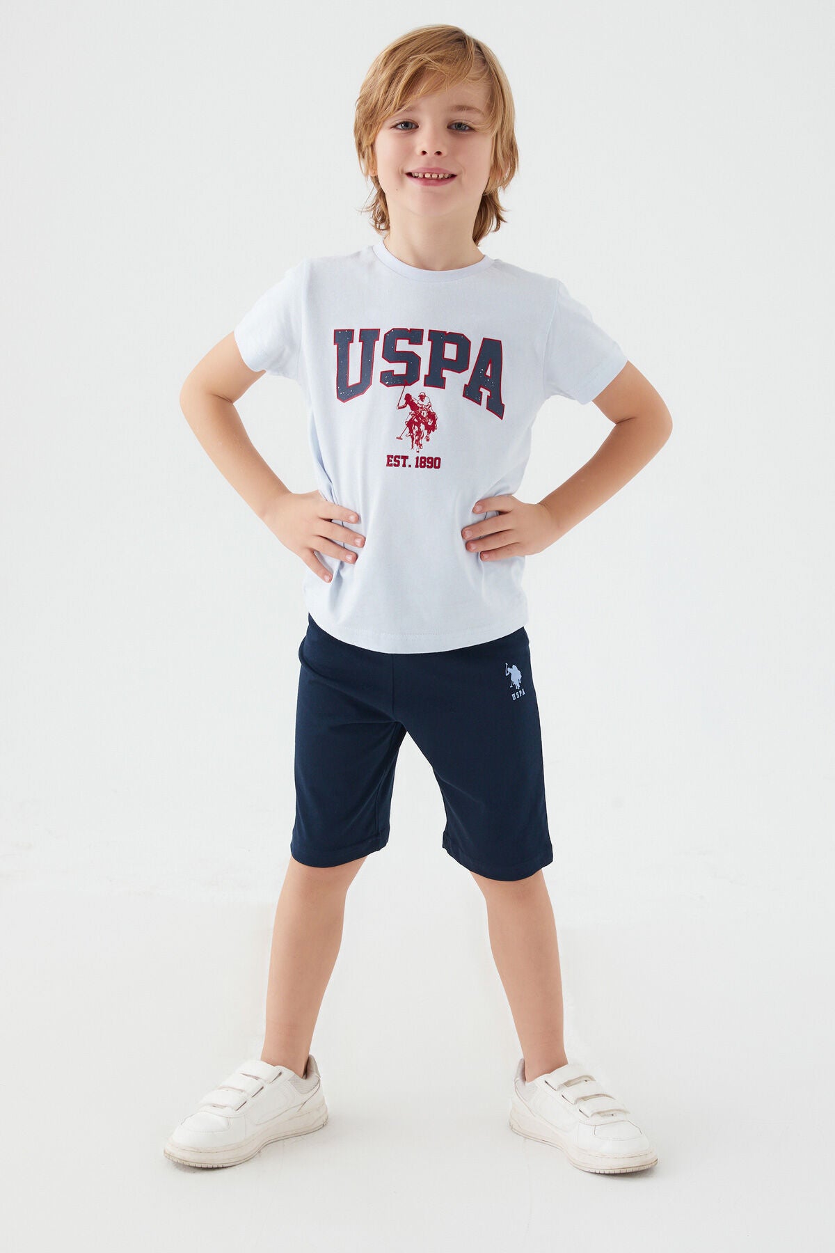 U.s. Polo Asnn Erkek Çocuk Bermuda Takım Bebe Indigo