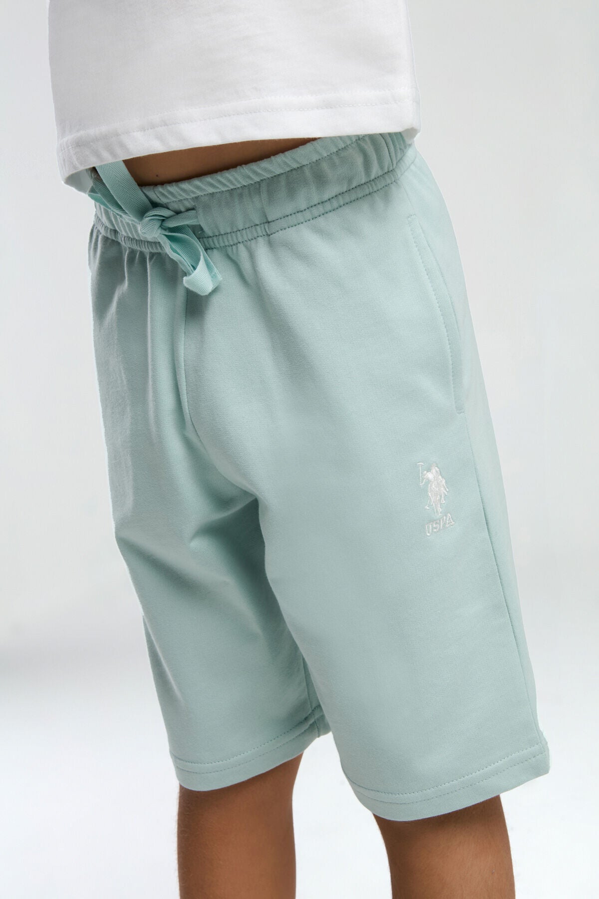 U.S. Polo Assn. Erkek Çocuk Beyaz Bermuda Takım