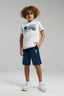 U.S. Polo Assn. Erkek Çocuk Bisiklet Yaka Pigment Baskılı Yazlık Regular Fit Beyaz Bermuda Takım US2012-C-V2