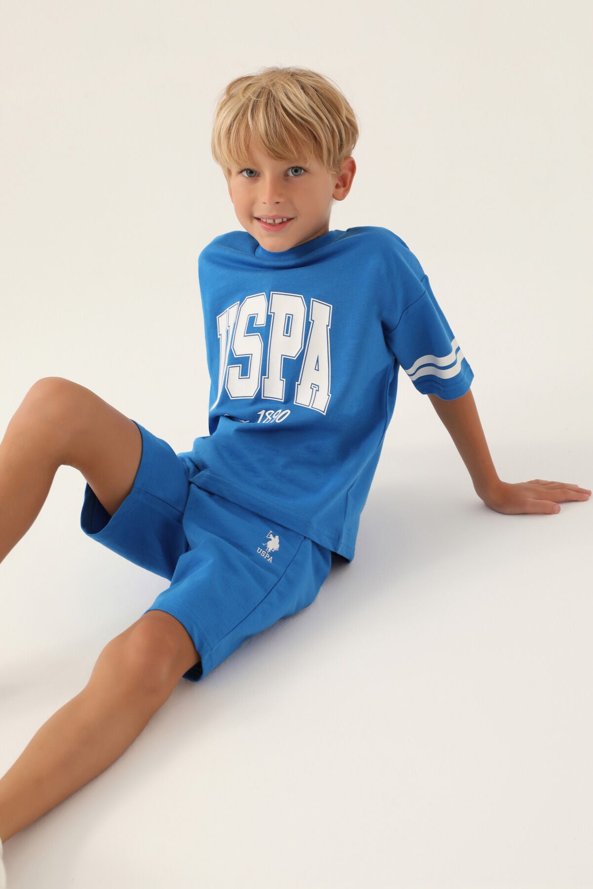U.s. Polo Assn Lisanslı Sim Cobalt Erkek Çocuk Bermuda Takım