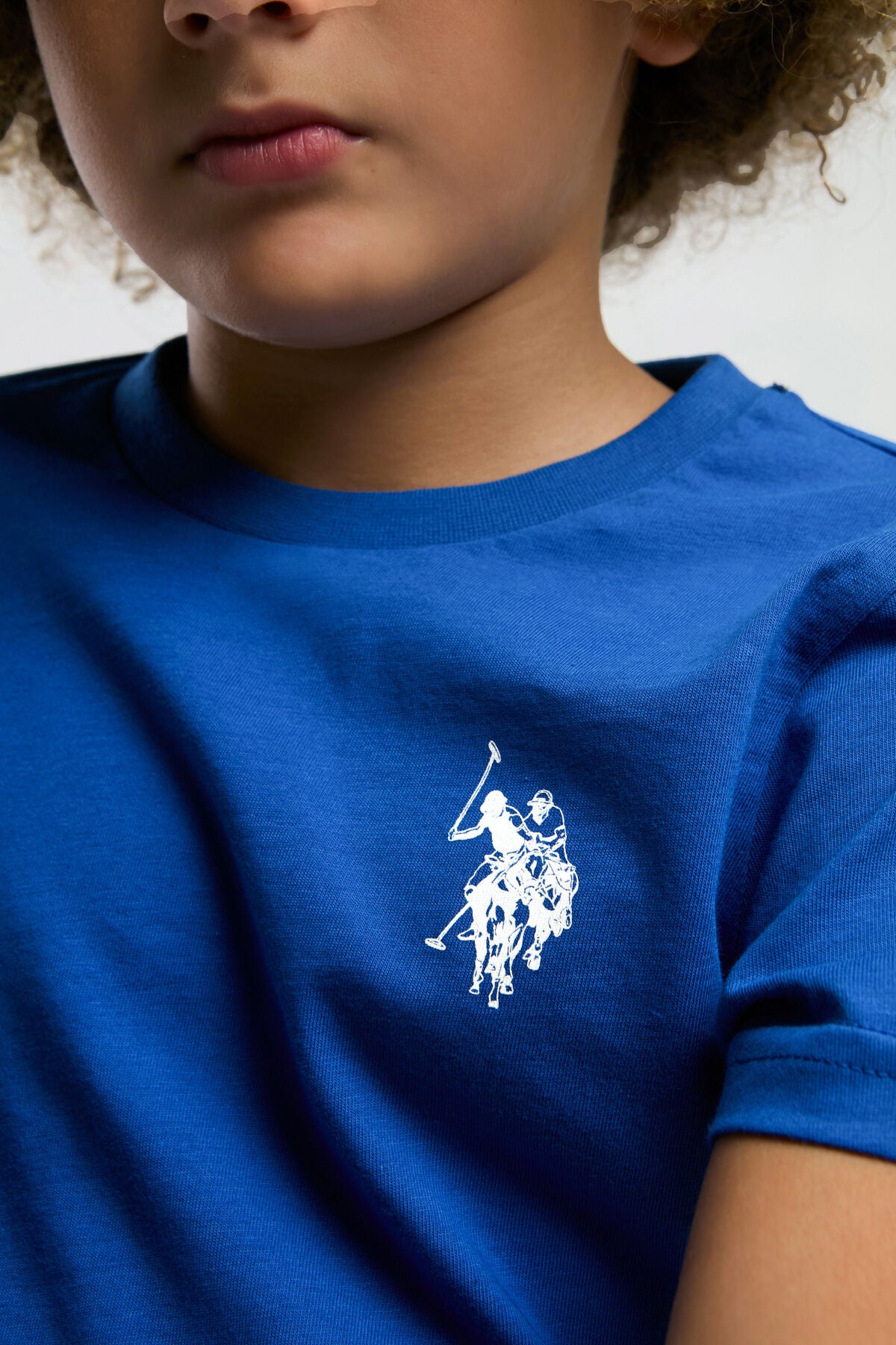 U.S. Polo Assn. Erkek Çocuk Bisiklet Yaka Pigment Baskılı Yazlık Regular Fit Mavi Bermuda Takım US2019-C-V2
