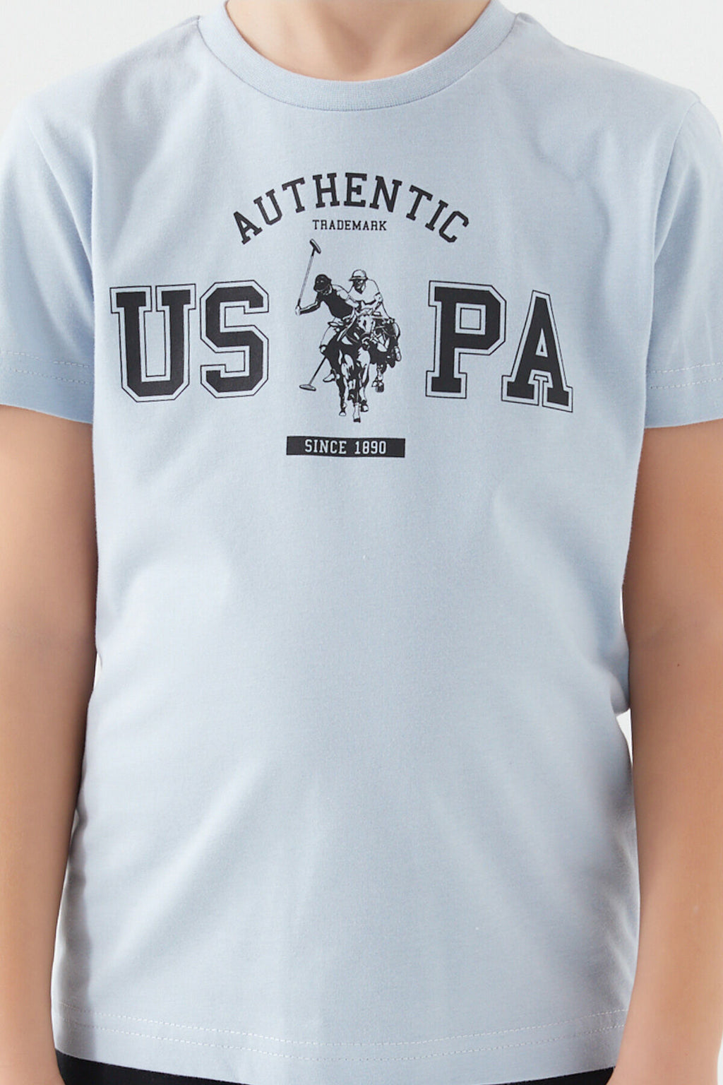U.S. Polo Assn. Erkek Çocuk Bisiklet Yaka Pigment Baskılı Yazlık Regular Fit Gri Bermuda Takım US1390-C-V2