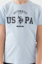 U.S. Polo Assn. Erkek Çocuk Bisiklet Yaka Pigment Baskılı Yazlık Regular Fit Gri Bermuda Takım US1390-C-V2