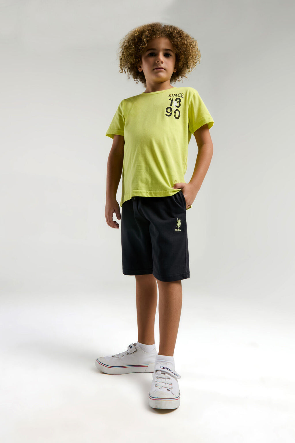 U.S. Polo Assn. Erkek Çocuk Yeşil Bermuda Takım