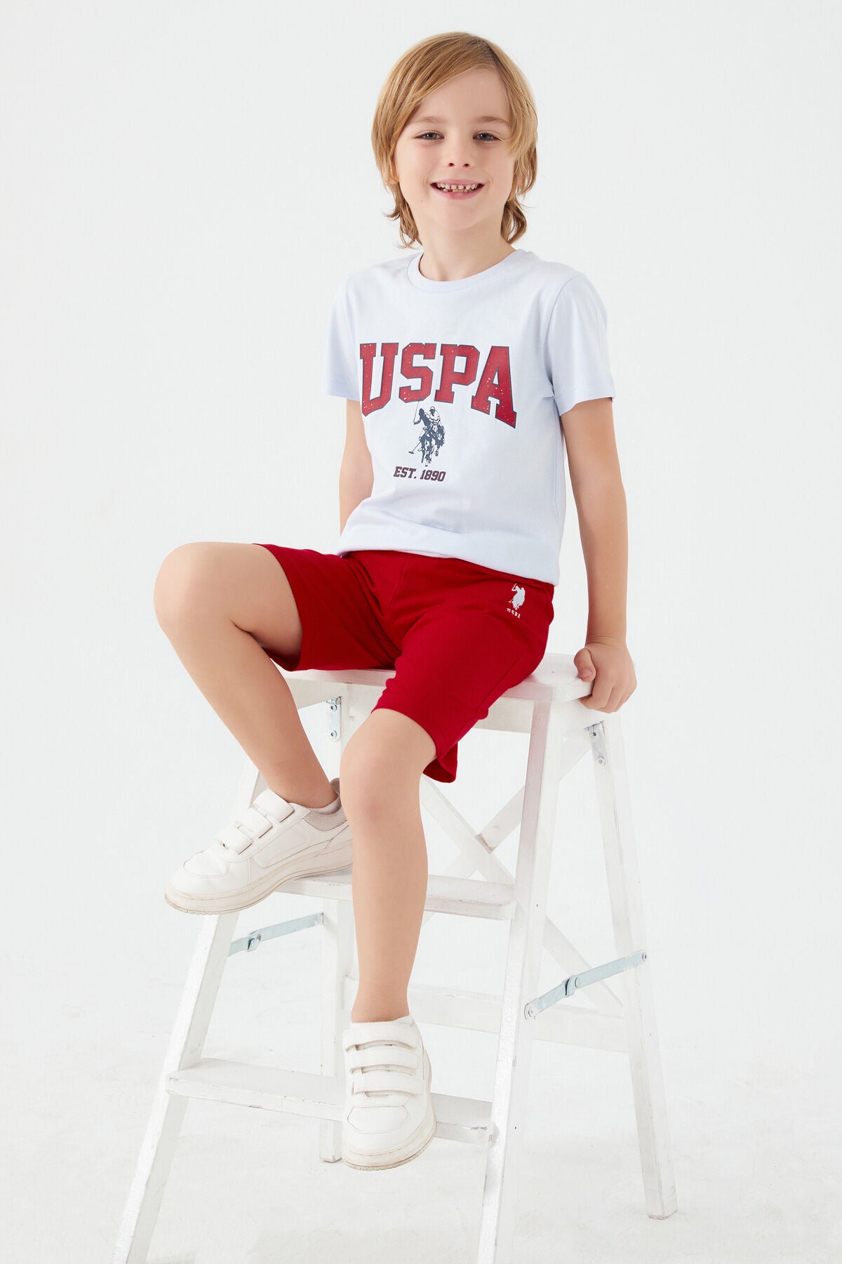 U.S. Polo Assn. Erkek Çocuk Bisiklet Yaka Pigment Baskılı Yazlık Regular Fit Mavi Bermuda Takım US1368-C-V3 Ürün ana görseli