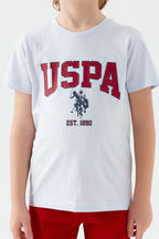 U.S. Polo Assn. Erkek Çocuk Bisiklet Yaka Pigment Baskılı Yazlık Regular Fit Mavi Bermuda Takım US1368-C-V3