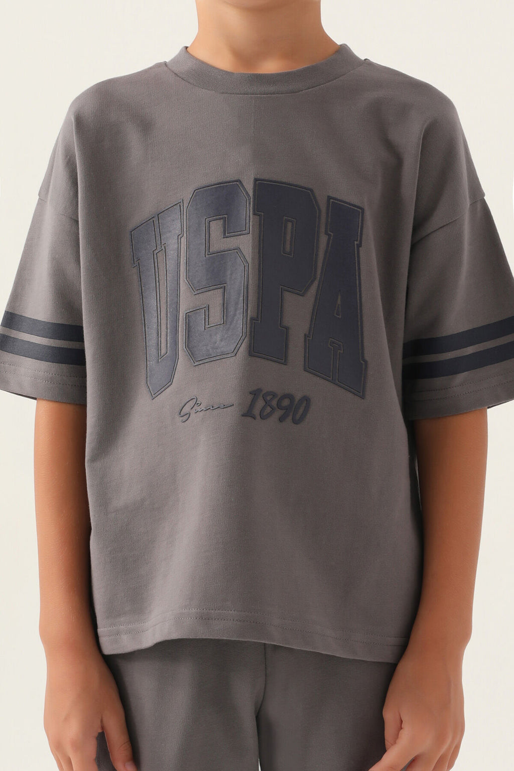 U.s. Polo Assn Lisanslı Sim Gri Erkek Çocuk Bermuda Takım