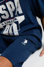 U.S. Polo Assn. Erkek Çocuk Mavi Bermuda Takım
