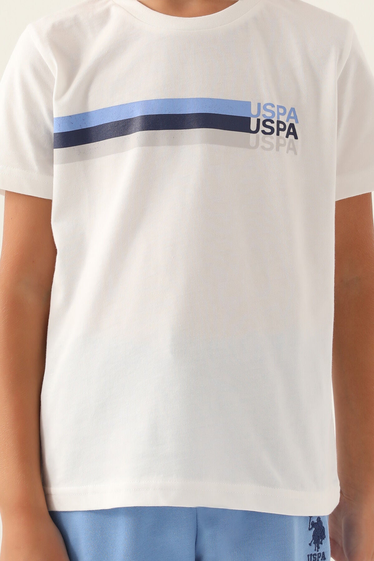 U.S. Polo Assn Lisanslı tonsurton Krem Erkek Çocuk Bermuda Takım