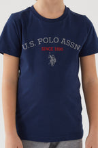 U.S. Polo Assn. Erkek Çocuk Bisiklet Yaka Pigment Baskılı Yazlık Regular Fit Lacivert Bermuda Takım US1369-C-V3