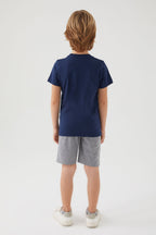 U.S. Polo Assn. Erkek Çocuk Bisiklet Yaka Pigment Baskılı Yazlık Regular Fit Lacivert Bermuda Takım US1369-C-V3