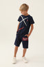 U.S. Polo Assn. Erkek Çocuk Bisiklet Yaka Pigment Baskılı Yazlık Regular Fit Lacivert Bermuda Takım US1768-C-V1