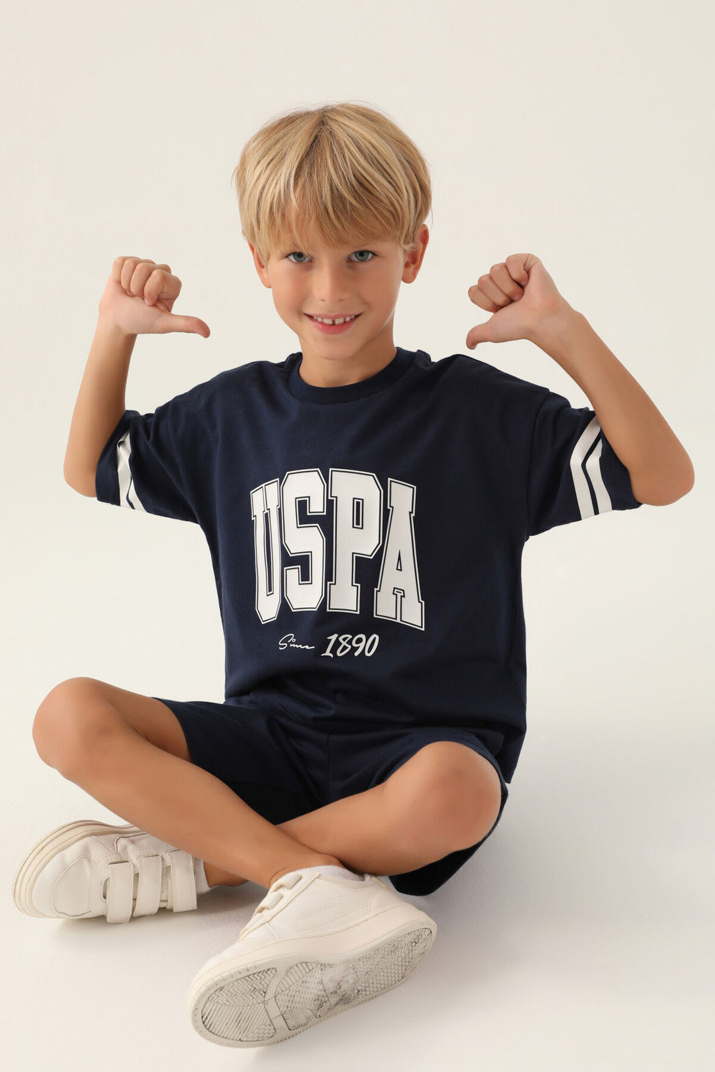 U.S. Polo Assn Lisanslı Sim Lacivert Erkek Çocuk Bermuda Takım
