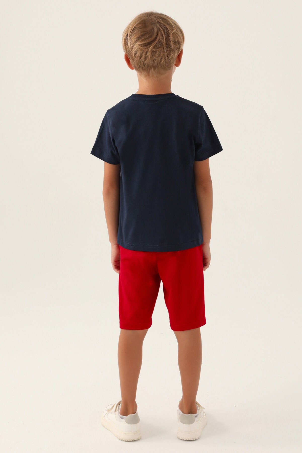 U.S. Polo Assn. Erkek Çocuk Bisiklet Yaka Pigment Baskılı Yazlık Regular Fit Lacivert Bermuda Takım US1764-C-V1