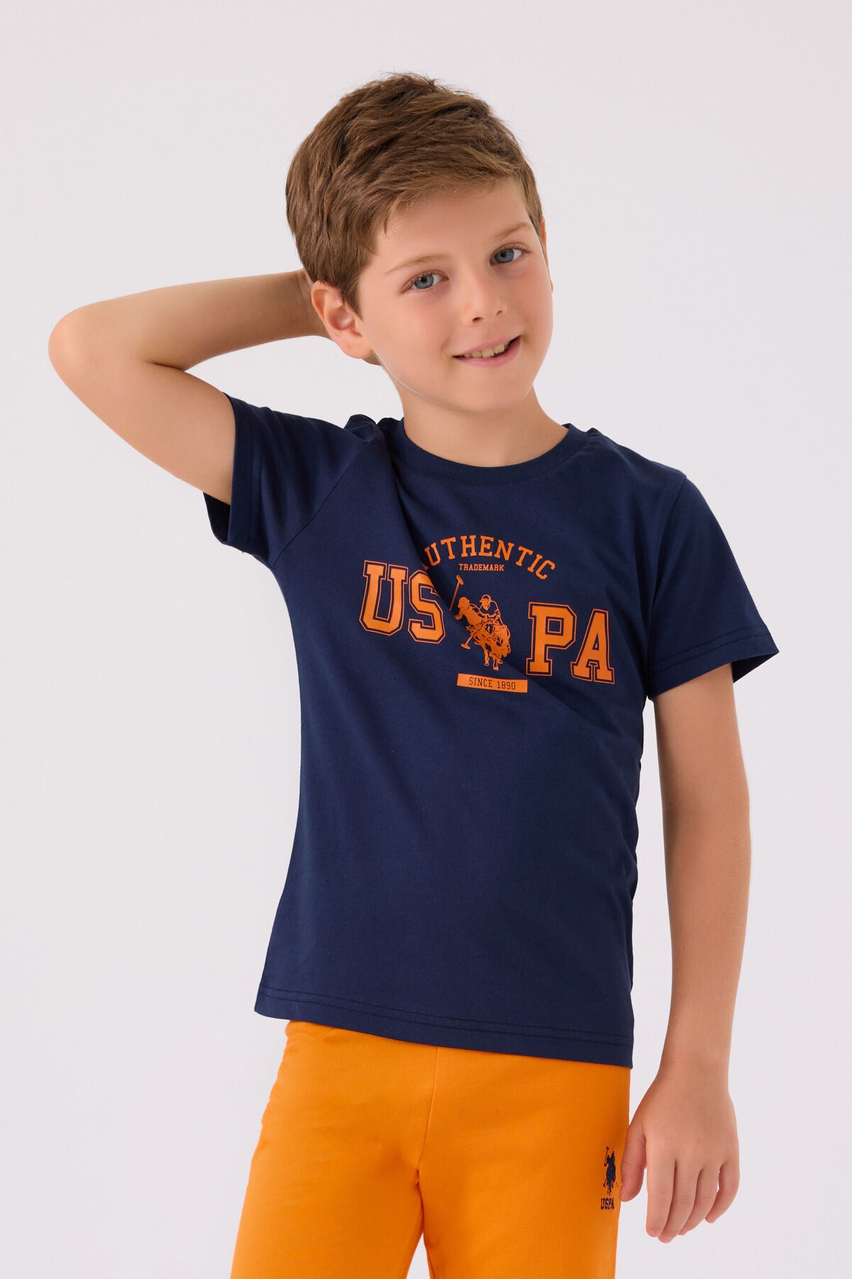U.S. Polo Assn. Erkek Çocuk Bisiklet Yaka Pigment Baskılı Yazlık Regular Fit Lacivert Bermuda Takım US1390-C-V4 Ürün ikincil görseli
