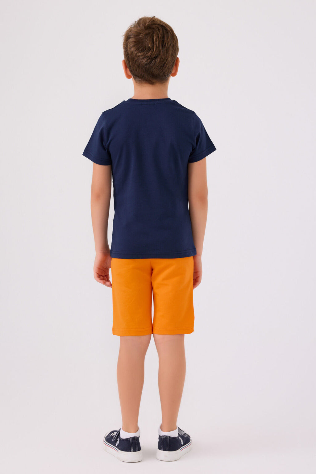 U.S. Polo Assn. Erkek Çocuk Bisiklet Yaka Pigment Baskılı Yazlık Regular Fit Lacivert Bermuda Takım US1390-C-V4