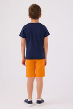 U.S. Polo Assn. Erkek Çocuk Bisiklet Yaka Pigment Baskılı Yazlık Regular Fit Lacivert Bermuda Takım US1390-C-V4