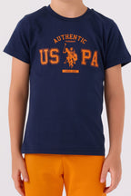 U.S. Polo Assn. Erkek Çocuk Bisiklet Yaka Pigment Baskılı Yazlık Regular Fit Lacivert Bermuda Takım US1390-C-V4