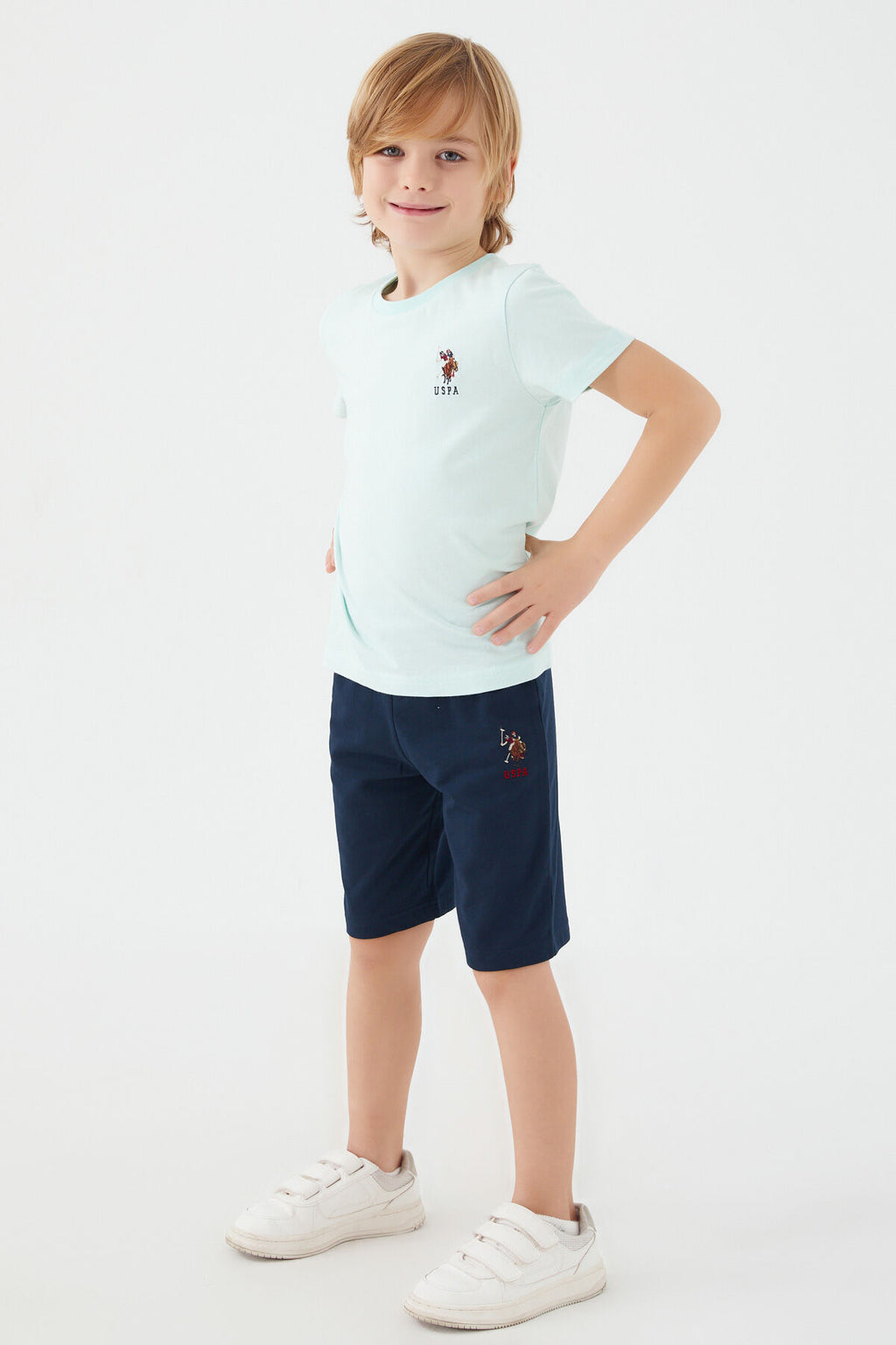 U.s. Polo Assn Light Blue Açık Mavi Erkek Çocuk Bermuda Takım
