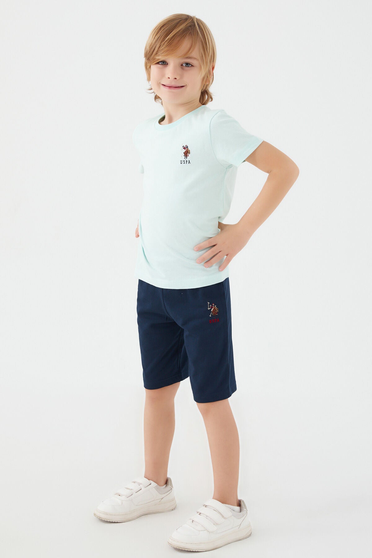 U.s. Polo Assn Light Blue Açık Mavi Erkek Çocuk Bermuda Takım