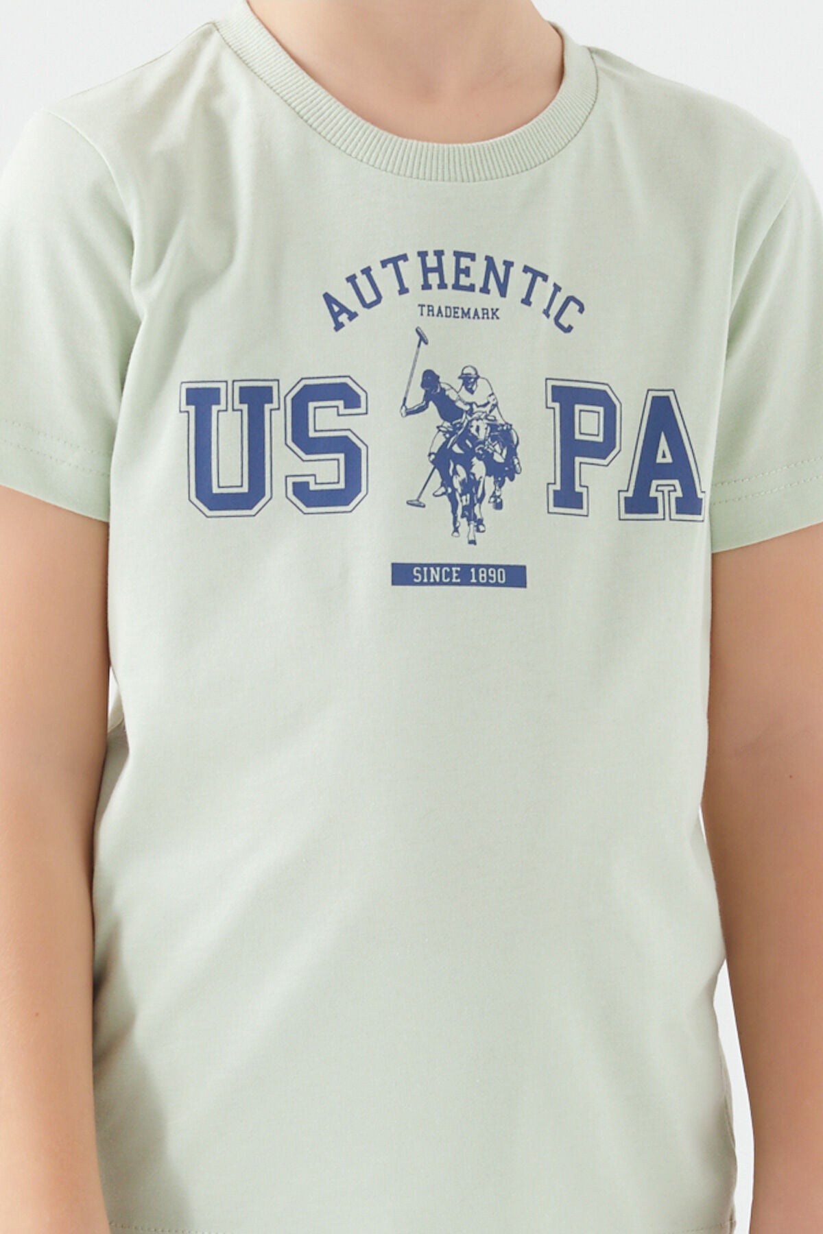 U.S. Polo Assn. Erkek Çocuk Bisiklet Yaka Pigment Baskılı Yazlık Regular Fit Mavi Bermuda Takım US1390-C-V3