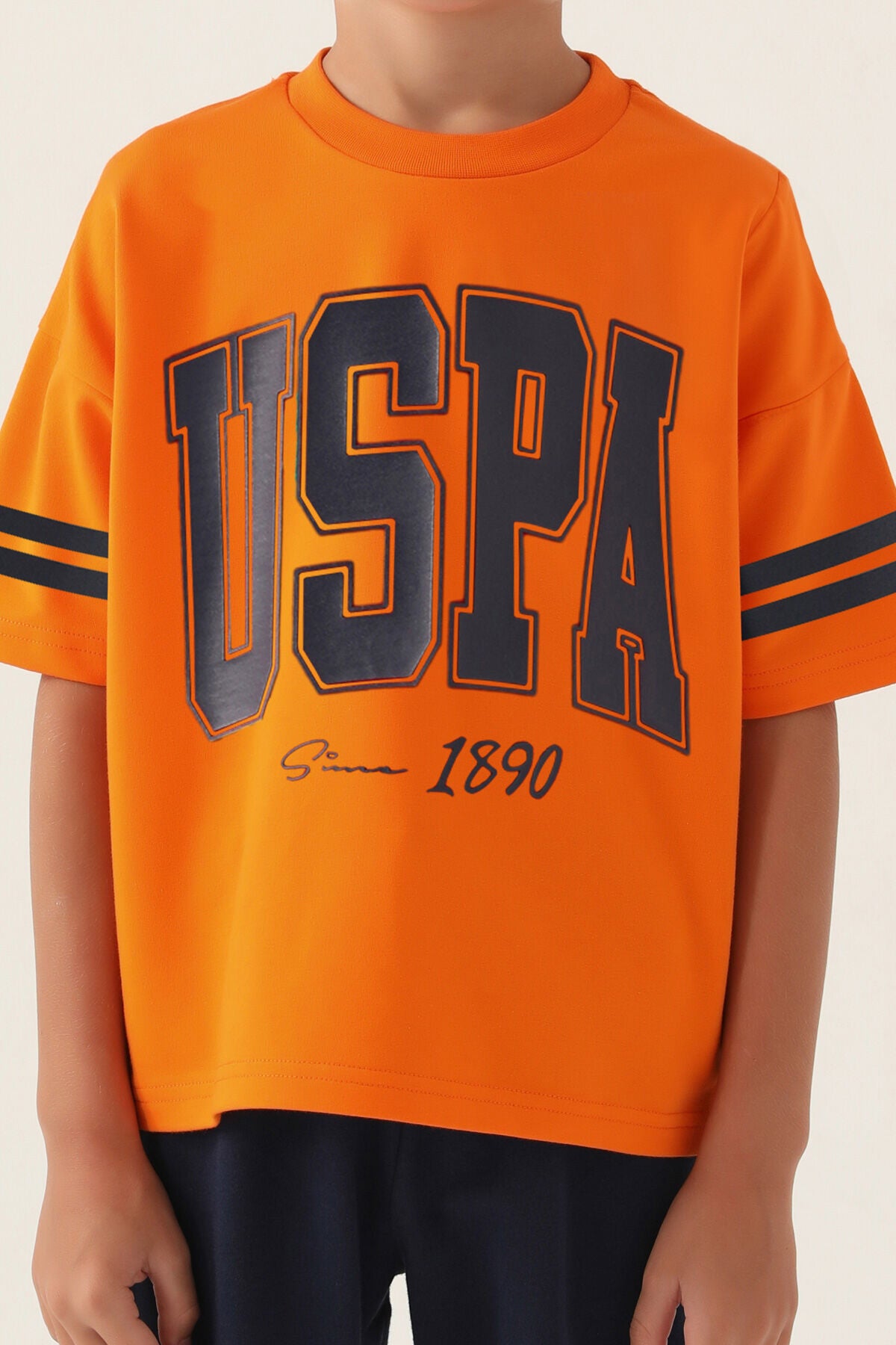 U.S. Polo Assn Lisanslı Sim Turuncu Erkek Çocuk Bermuda Takım