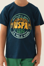 U.S. Polo Assn. Erkek Çocuk Bisiklet Yaka Pigment Baskılı Yazlık Regular Fit Lacivert Bermuda Takım US1741-C-V2